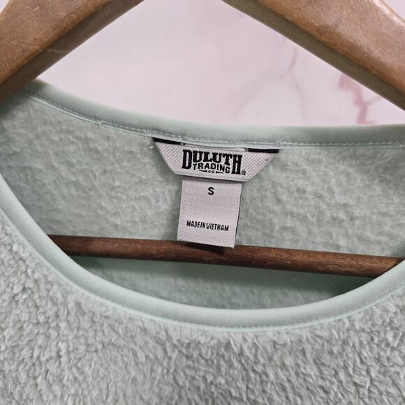 Duluth Sweater Womens Small Blue Softmore Fleece Crew Neck Pullover Pocket - Picture 3 of 12